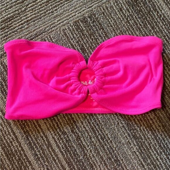Cabana Del Sol Pink Ring Bandeau Bikini Top For Women's Size Medium - Picture 8 of 8